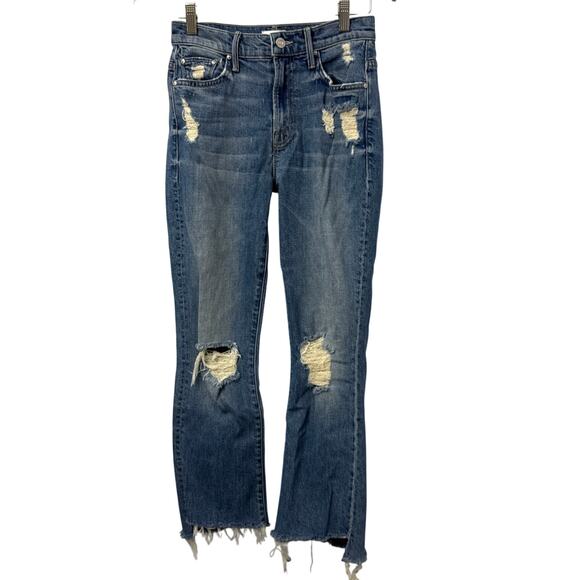 Mother Jeans Womens The Insider Crop Step Fray Denim Blue 25 - Picture 1 of 13